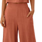 ANRABESS 2teiliges SommerOutfit fr Damen rmellos bauchfreies Top Caprihose weites Bein Hose Overall Leinen Lounge Strand ReiseSets
